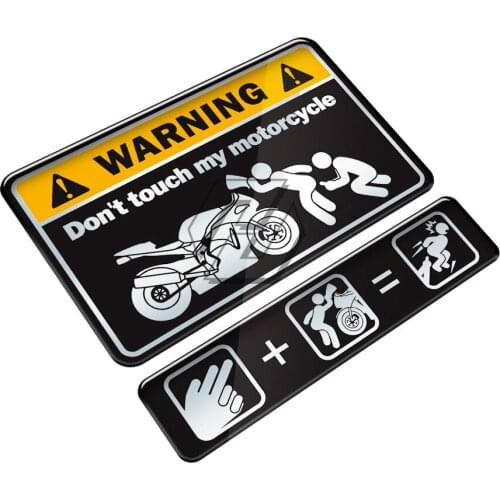 3D Gel Warning Sticker Don't Touch My Motorcycle Tank Decal Case for Honda Yamaha Suzuki Kawasaki Aprilia Benelli BMW MV