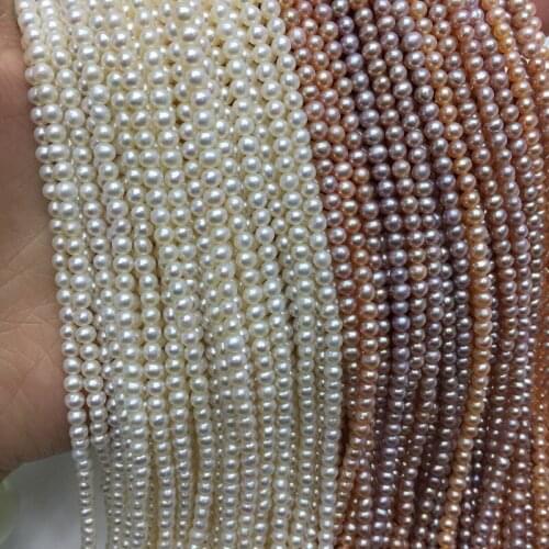 Natural Freshwater Pearl Beaded High Qualityround Shape 3.5mm Loose Beads for Make Jewelry DIY Accessorie