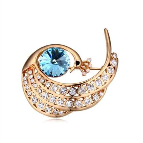 2021 New Crystal Brooch Peacock Bead High End Jewelry Crystal from Swarovskis 5 colors Suitable for Women Female on any occasion