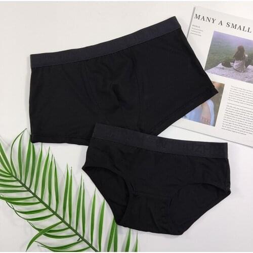 New Black Red Gray Couples Underwear Mens Boxer Women Triangle Lovers' Panties Ice Porcelain Cotton Mens Ladies Boxer Briefs