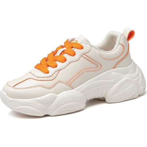 2020 New Arrival Instgram Hot Flat Women Girl Orange Sneakers Shoes
