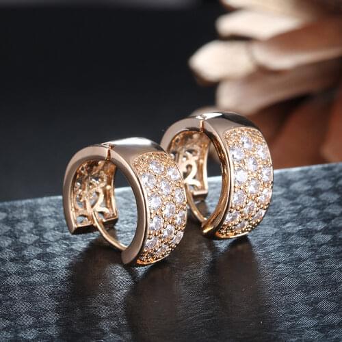 Charming earring for women Gold color Austrian crystal Brincos inlay earrings Popular engegament wedding accessories DDe009