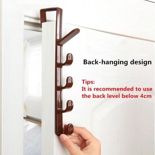 Plastic Home Storage Organization Hooks Rails Bedroom Door Hanger Clothes Hanging Rack Holder Hooks for Bags Towel