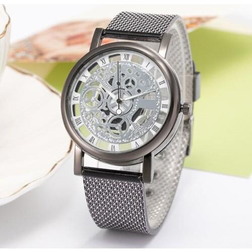 Popular mens watch mens hollow out perspective non mechanical watch quartz watch