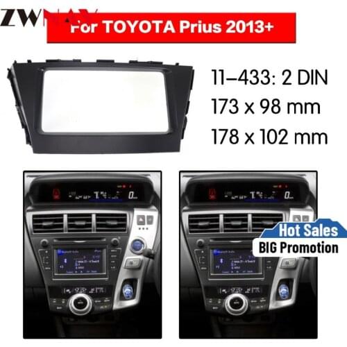 Car DVD Player frame For 2013+ Toyota Prius+ Auto AC Black LHD RHD Auto Radio Multimedia NAVI fascia