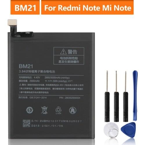 Replacement Battery For XiaoMi Redmi Note Mi Note Note 5.7" Redrice Note BM21 Rechargeable Phone Battery 2900mAh