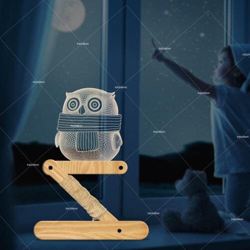 Modern USB Night Light LED Wooden Decorative Table Lamp 5v 1A Folding Night Lights Childrens Room Lamp Boy Gift Acrylic Lamp
