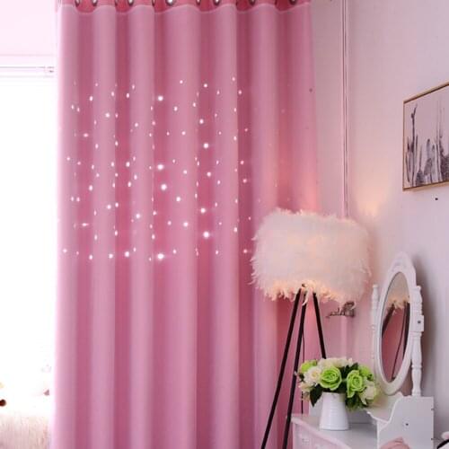 Thermal Insulating Curtains Modern Blackout Curtains Star Shape Double Layer Cloth For Bedroom Living Room Window Curtains