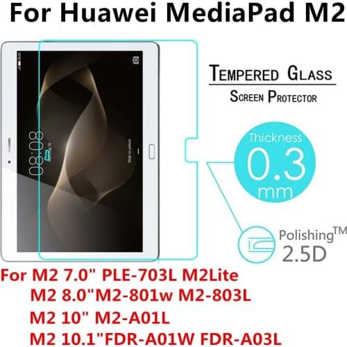 Tempered Glass For Huawei MediaPad M2 T2 Pro 7.0 8.0 10.0 10.1 PLE-703L M2-801W M2-802W M2-A01L Tablet Screen Protector Film