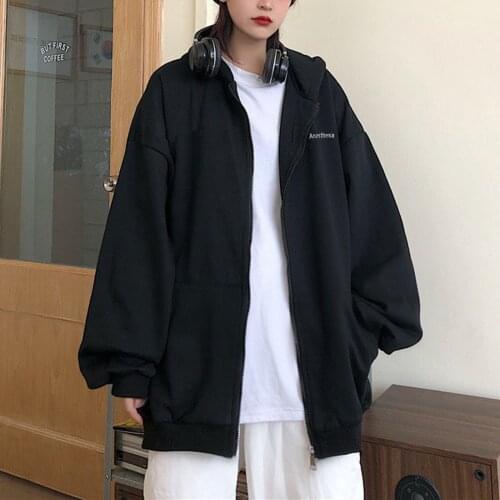 Winter Warm Fleece High Quality Hoodie Sweatshirt Black Zip-up Fitness Hip Hop Streetwear Long Sleeve Hoodie Women Moletom