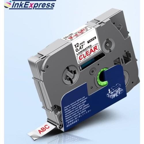 12mm TZe-132 Labels For Brother TZe 132 Laminated Tape Red on Clear tze-231 Label Tape For Brother P touch PT-E110 Label Maker