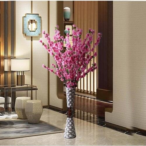 123CM Artificial Cherry Spring Plum Peach Blossom Branch Silk Flower Tree Home Party Wedding Decor Fake Flowers