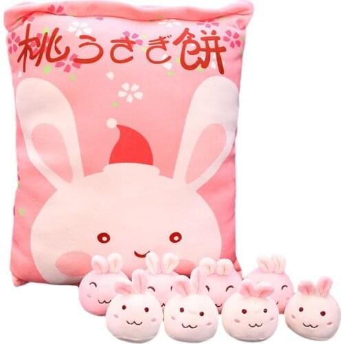 8pcs/bag Cute Rabbit Bunny Plush Toy Triver Plushie Stuffed Animals Doll Snack Cushion Baby Kids Girls Birthday Gift Home Decora