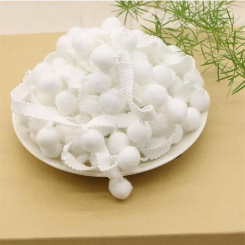 White pom pom cotton lace clothing accessories Ribbon accessories DIY accessories