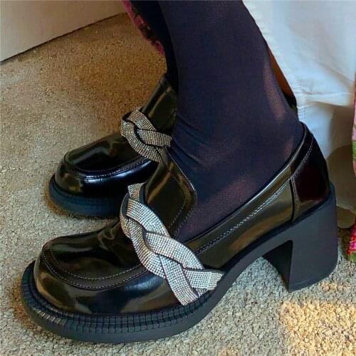 Punk Goth Party Pumps Womens Cow Leather Ankle Boots Cuban Heel Lace Up Round Toe Oxfords 34 35 36 37 38 39 40