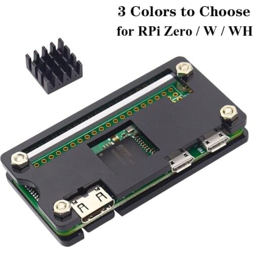 Raspberry Pi Zero Case Acrylic Case 3 Colors Shell Enclosure with Aluminum Heat Sink for Raspberry Pi Zero V1.3 / W / WH Pi 0 W