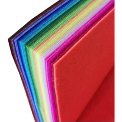 10pcs 10x10/10x15/15x15/20x30cmDIY Homemade Colorful Fabric Cloth 1mm Polyester Felt Home Sewing Wedding Decoration Doll&Craft