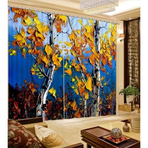 Decoration curtains blue sky curtains ustomized size Luxury Blackout 3D Window Curtains For Living Room