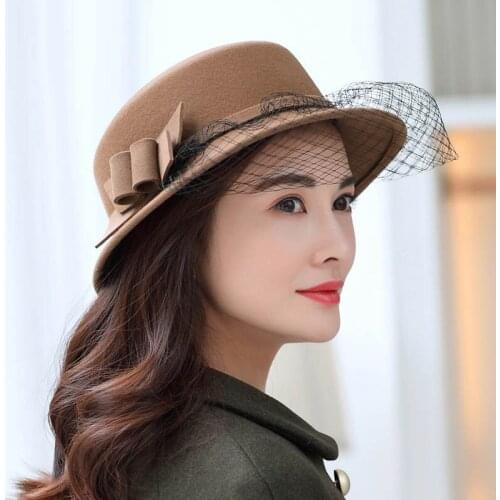 Fibonacci Elegant Hats For Women Winter Fedora Hat Fashion Chapeu Femme Floral Sombrero Mujer Bowler Hat Cloche Wool Fedoras
