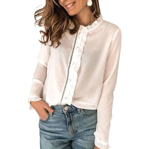 Блузки с воланом INMOTENG China At AliExpress