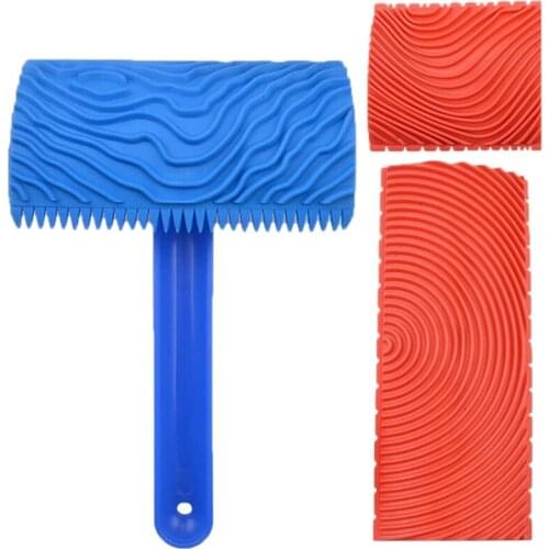 3Pcs Wood Grain Painting Tool, DIY Wood Texture Graining Tool With Handle Rubber Household Wall Art Paint