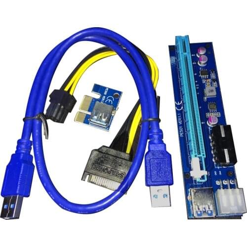 Mine line PCIE x1 To X16 Extension Cable pci-e Adapter converter Graphics Card Conversion Expansion Card Small Interface 4+6 Pin