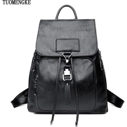 Quality Leather Backpack Women New Arrival Fashion Female Backpack for Girls Large Capacity String School Bag Mochila Feminina