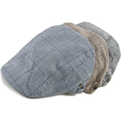 Fibonacci Summer Spring Plaid Newsboy Cap Vintage Classic Men Women Ivy Flatcap Cabbie Berets Hats