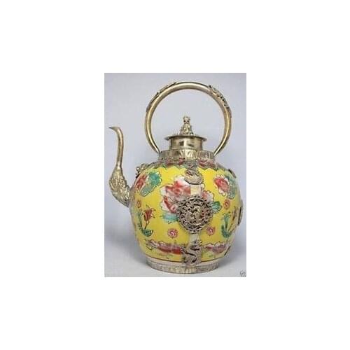 Chinese Vintage Tibet beautiful porcelain teapot wholesale factory Arts outlets