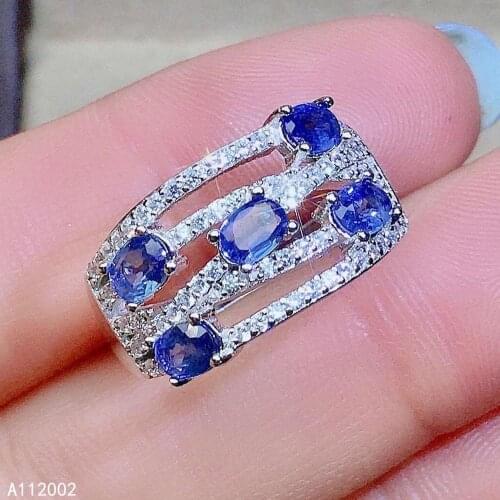 KJJEAXCMY fine jewelry natural sapphire 925 sterling silver new adjustable gemstone women ring support test classic beautiful