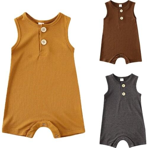 0-18M Newborn Infant Baby Boys Girls Clothes Romper Jumpsuit Sleeveless Summer Outfit Clothing