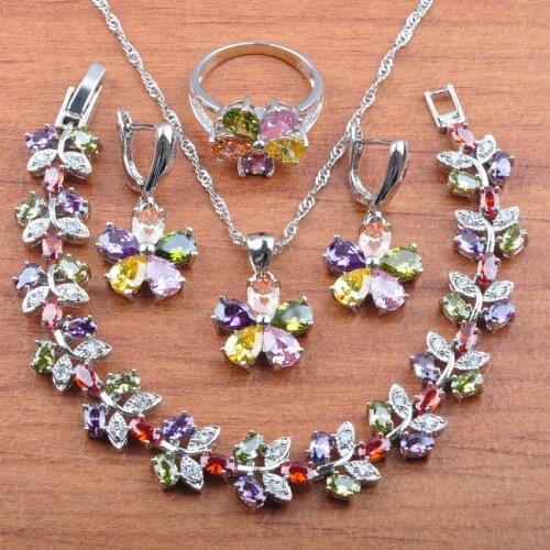 2020 New For Women Zirconia Jewelry Sets Bridal Wedding Costume Earrings Necklace Pendant Rings Bracelet JS0252