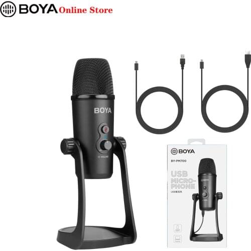 BOYA BY-PM700 Condenser USB Microphone for Windows and Mac Computer Recording Interview Conference Audio Recorder Video