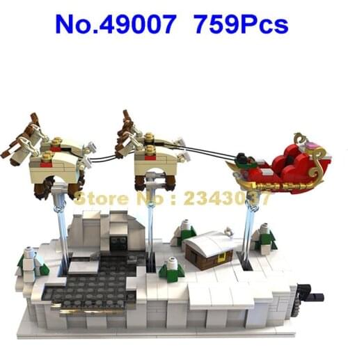 49007 759pcs Technology Christmas Eve Flying Santa Claus 1 Building Blocks Toy