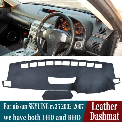 Leather Dashmat Dashboard Cover Pad Dash Mat Carpet Car-styling Accessories For nissan SKYLINE cv35 2002-2007 for infiniti g35