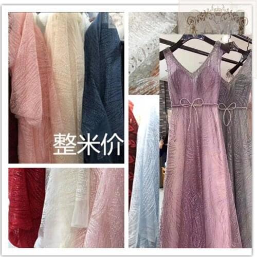 Sequin Embroidery Lace Fabric DIY Decoration Accessories Bridal Wedding Dress Material