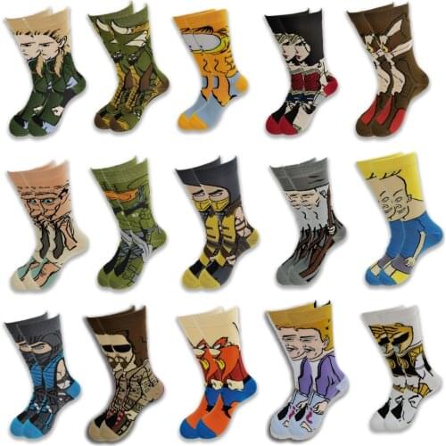 Cartoon and Animation fFashion Trend Men and Women Socks Autumn and Winter Street Style Middle Tube Skateboard Socks