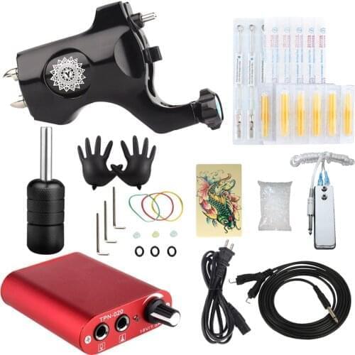 Professional Tattoo Rotary Guns Kit Liner And Shader Complete Tattoo Machine Ink Sets Starter Supply