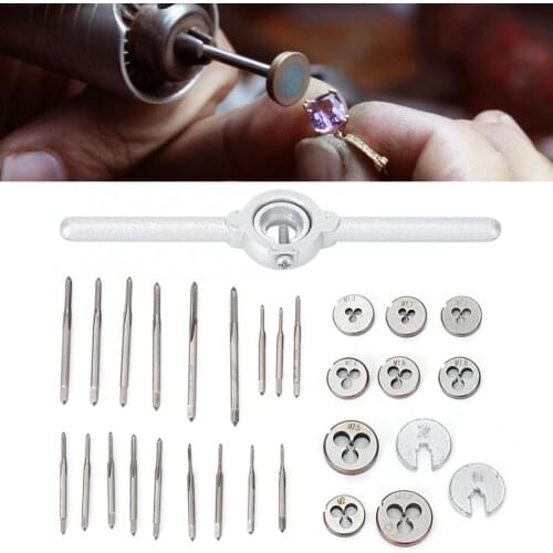31pcs/set Metal Screw Tap & Die Set Adjustable External Thread Cutting Tapping Wrench screw Threading DIY Hand Tap Tool Kit