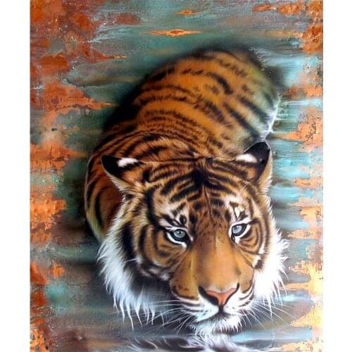 Diamond Painting Kits DIY Embroidery diamond Stitch Lion Tiger Full Round With AB Drill Diamond Mosaic Home Decor Art