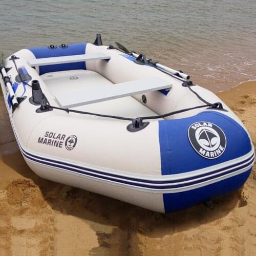 Wholesale 2.6M 3 Person PVC Rowing Kayak Inflatable Fishing Boat Canoe Air Mat Bottom With Free Accessories Family Entertainment