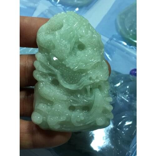 Natural 7A Myanmar jade double Hand-Carved jade dragon green jade pendant jade necklace women men pendants jade jewelry