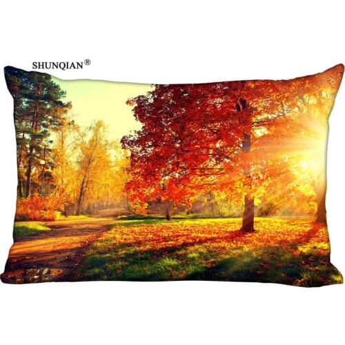 New Forests Autumn Forest Tree Pillow Case Custom Wedding Pillowcase Cover Cases Gift Zippered Rectangle Pillow Case