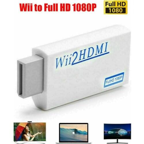 Full HD 1080P Wii To HDMI-compatible Converter Adapter Wii2HDMI-compatible Converter 3.5mm Audio For PC HDTV Monitor Adapter
