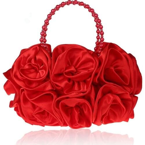 Luxury 3D Flower Evening Bag Three-Dimensional Day Clutch Women Party Dinner Handbag Women Clutches with pearl handle WY84