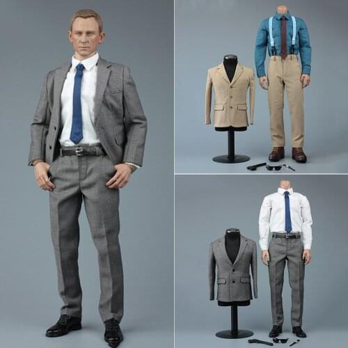 VORTOYS V1023A/B 1/6 Scale Action Figure Accessory 007 Agent Male Clothes Coat Suit For 12 Inch Hottoys Body Doll