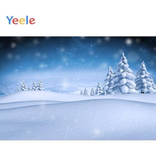 Yeele Christmas Backdrop Winter Tree Snow Forest Mountain Customized Photography Children Birthday Background For Photo Studio