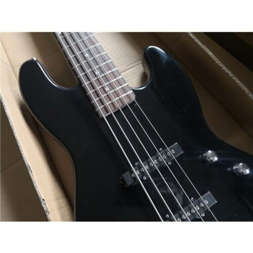 Order booking electric bass guitar,5 strings black bass guitar,basswood body,rosewood fingerboard,chrome buttons,free delivery