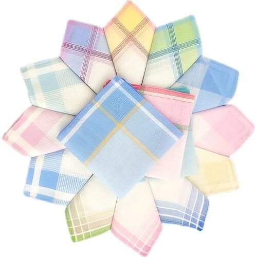12Pack 100% Cotton Handkerchiefs Square Wedding Party Hankie Kerchiefs