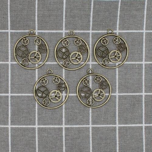 2pcs/lot 43mm Vintage Steampunk Charms Big Hollow Gear Pendant Antique Bronze Fit Bracelets Necklace DIY Metal Jewelry X1868